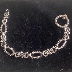 Elegant Sterling silver 18 k gold Barbara Bixby Bracelet with Ornate Design